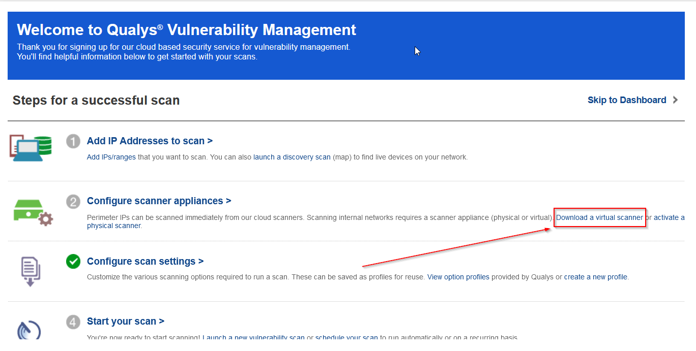 Qualys Setup Dash